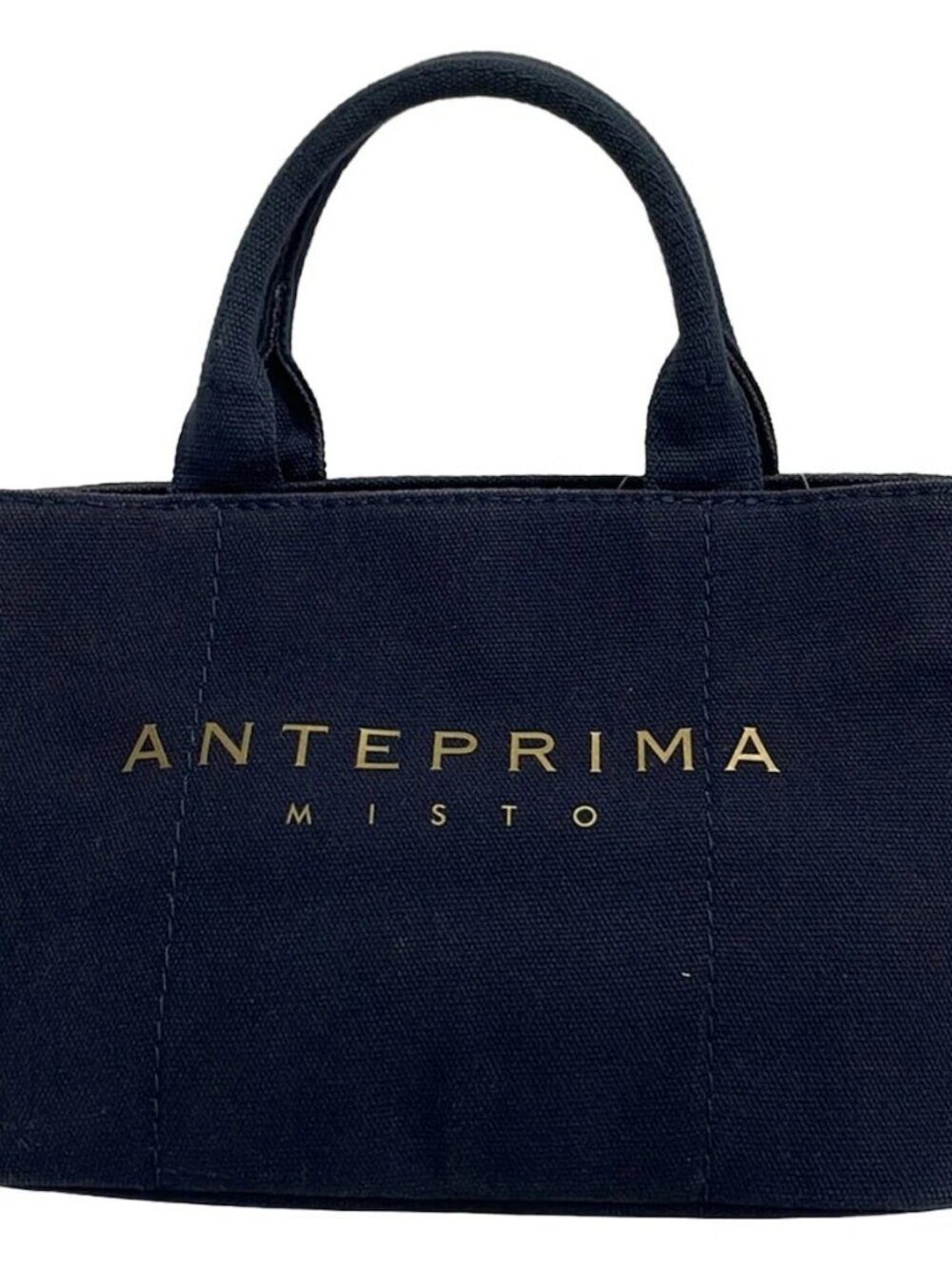 ANTEPRIMA MISTO Navy Gold Canvas Tote Bag